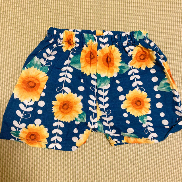 美品◎ ひまわり 甚平 90サイズ  キッズ/ベビー/マタニティのキッズ服女の子用(90cm~)(甚平/浴衣)の商品写真