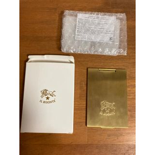 イルビゾンテ IL BISONTE ノベルティー コンパクトミラー 真鍮