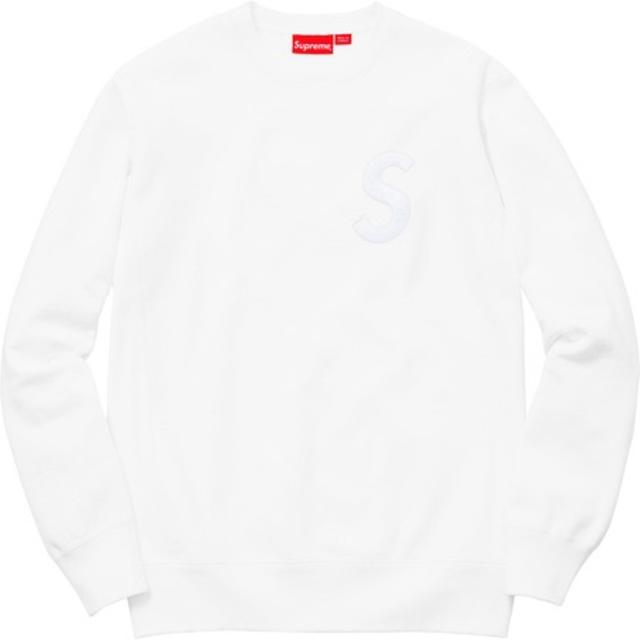 supreme S Logo Crewneck White Size: M