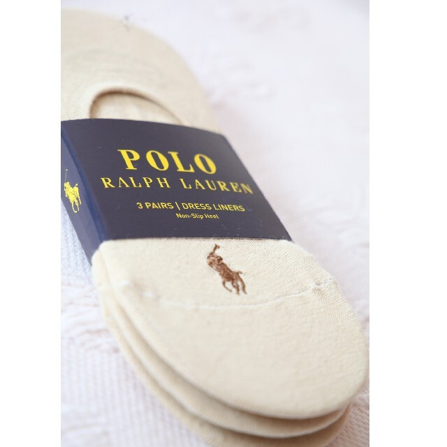 POLO RALPH LAUREN(ポロラルフローレン)のPOLOラルフローレンのレディースのフットカバー3足セット【新品】ベージュ レディースのレッグウェア(ソックス)の商品写真