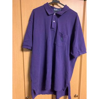 ポロラルフローレン(POLO RALPH LAUREN)の【希少2XL☆USA輸入90s】ポロラルフローレン ボーダーポロシャツ 紫(ポロシャツ)