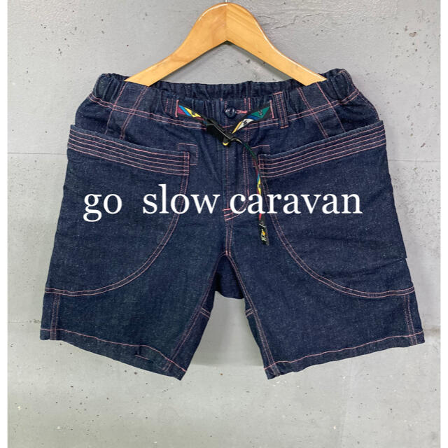 GO HEMP(ゴーヘンプ)の美品！go slow caravan ネップ加工ストレッチショートパンツ！ メンズのパンツ(ショートパンツ)の商品写真