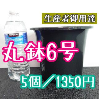 ◎ 5個◎ 丸鉢 6号 / 6寸 / 18cm プラ鉢 黒 ブラック(プランター)