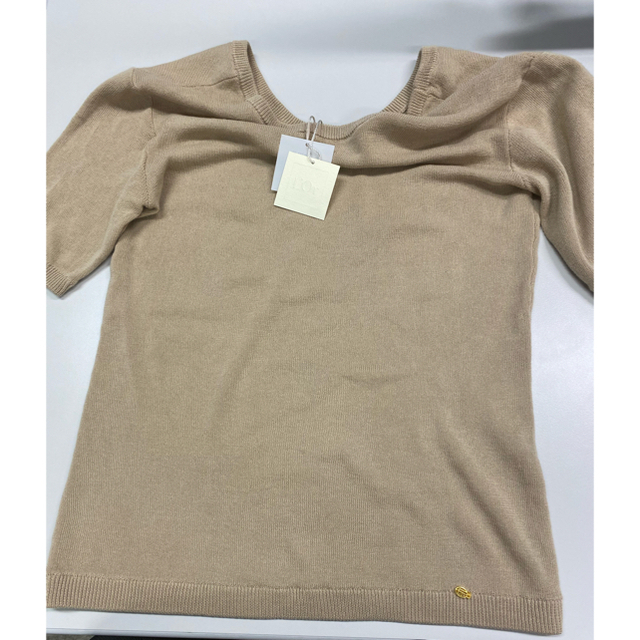 TODAYFUL(トゥデイフル)のL'or ロル　Short Sleeve Knit かじまり　ベージュ レディースのトップス(ニット/セーター)の商品写真