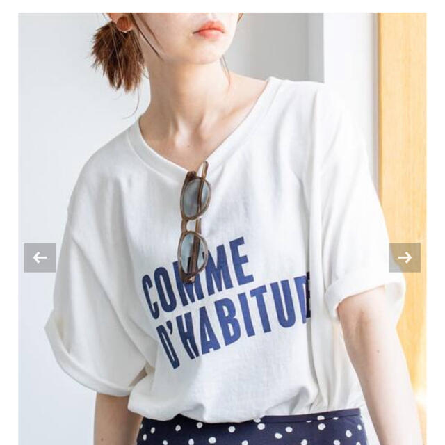 トップスIENA COMME DHABITUDE ロゴTシャツ　新品