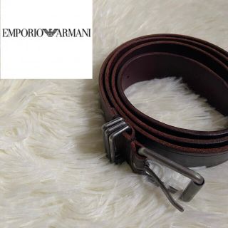 エンポリオアルマーニ(Emporio Armani)の【ドラゴン様専用】エンポリオアルマーニ ベルト 革製 ブラウン×パープル(ベルト)