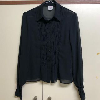 フリークスストア(FREAK'S STORE)のシースルー　ブラウス　シャツ　ブラック(シャツ/ブラウス(長袖/七分))