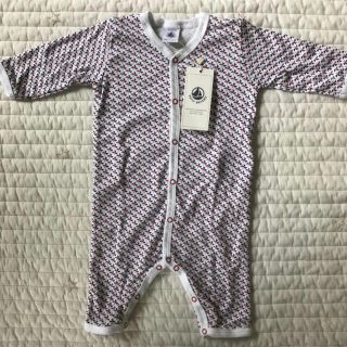 プチバトー(PETIT BATEAU)の【新品未使用】プチバトー ロンパース 長袖 60cm(ロンパース)