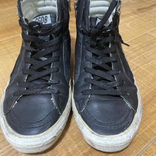 ゴールデングース(GOLDEN GOOSE)のゴールデングース　ハイカットスニーカー　箱あり　ジッパー付き　37ブラック(スニーカー)