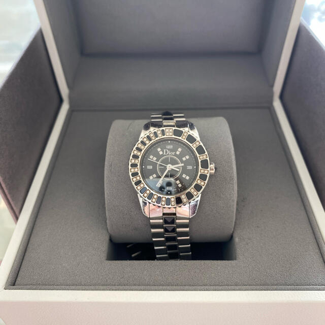 新しいエルメス Dior Christian - ディオール 腕時計 黒 ダイヤ 100
