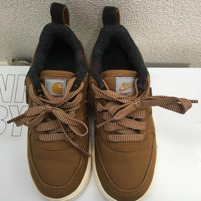 NIKE(ナイキ)の【 18cm】NIKE AIR FORCE1 ×CARHARTT 美品 キッズ/ベビー/マタニティのキッズ靴/シューズ(15cm~)(スニーカー)の商品写真