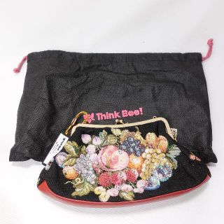 シンクビー(Think Bee!)のTHINK BEE!　チェーン付バッグ　レディース　ブラック/花柄(ハンドバッグ)