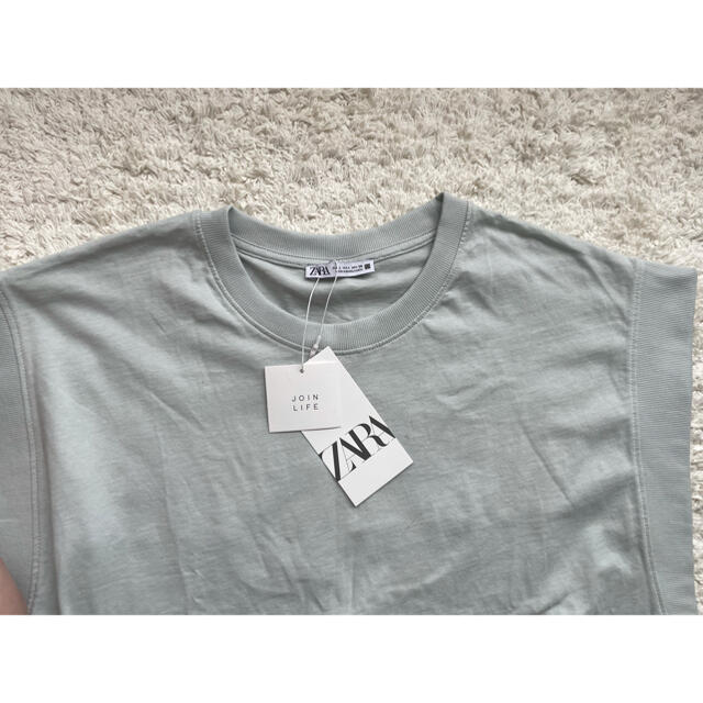 ZARA(ザラ)のりさ様専用　ZARAリブ編みTシャツ レディースのトップス(Tシャツ(半袖/袖なし))の商品写真