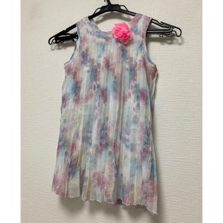 エイチアンドエム(H&M)のH&M ワンピース　100 花柄　夏　オーガンジー(ワンピース)