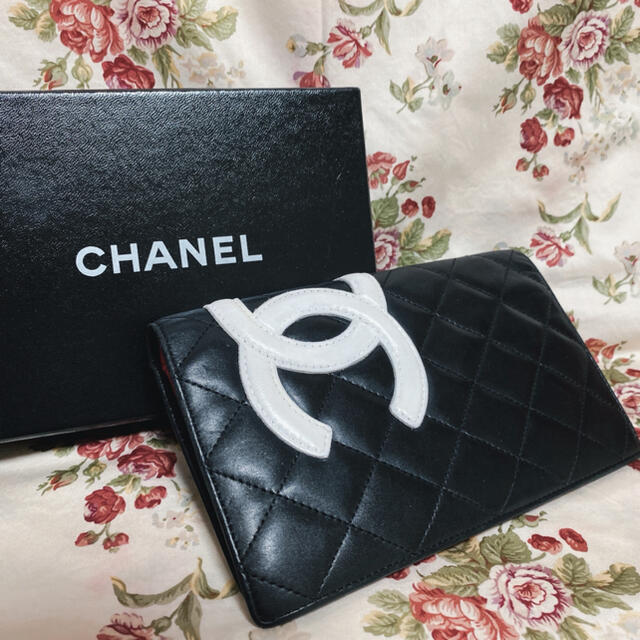 【正規品】CHANEL シャネル カンボンライン ラムスキン 長財布 ブラック