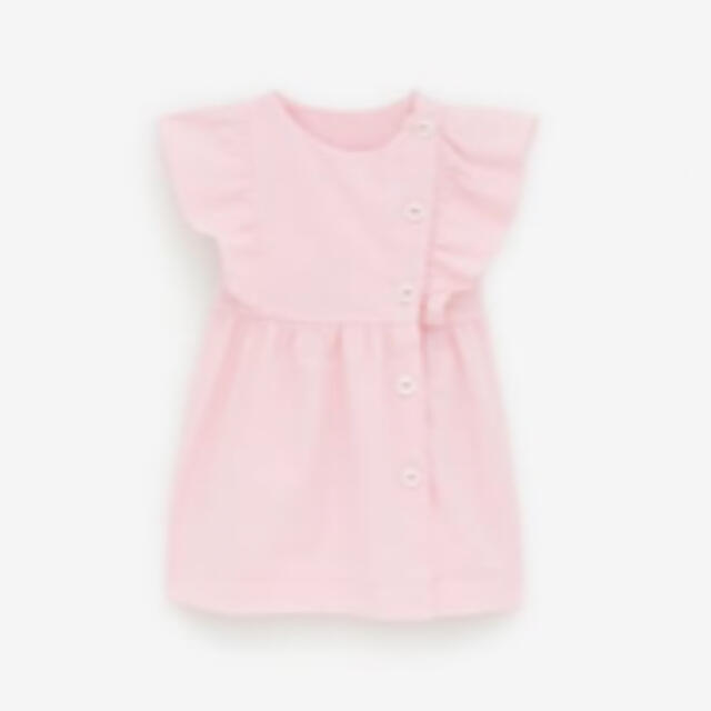 ZARA KIDS(ザラキッズ)の♡美品♡ZARA♡フリル付ポプリンワンピース♡ キッズ/ベビー/マタニティのベビー服(~85cm)(ワンピース)の商品写真