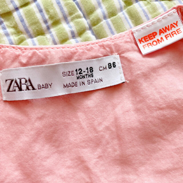 ZARA KIDS(ザラキッズ)の♡美品♡ZARA♡フリル付ポプリンワンピース♡ キッズ/ベビー/マタニティのベビー服(~85cm)(ワンピース)の商品写真