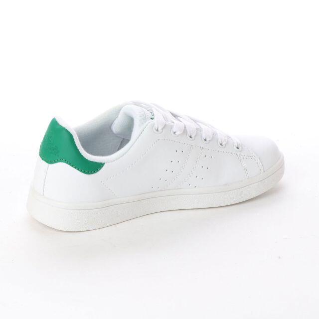 【新品 未使用】スニーカー ホワイト グリーン 25.5cm 白 緑 18558 メンズの靴/シューズ(スニーカー)の商品写真