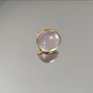 大粒ローズクォーツ　18k リング　mariha マリハなどがお好きな方にも！(リング(指輪))