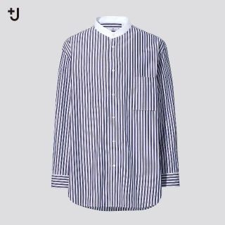 ユニクロ(UNIQLO)の1dayセール★+J新品Sスーピマコットンオーバーサイズスタンドカラーシャツ(シャツ)