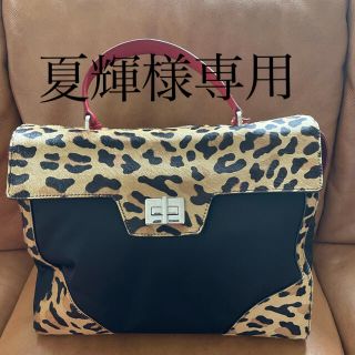 プラダ(PRADA)のPRADA プラダバッグ レオパード　ハラコ　オーストリッチ 【希少】(ハンドバッグ)