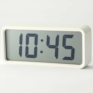 ムジルシリョウヒン(MUJI (無印良品))の◎新品未開封◎  無印良品デジタル時計・中 掛置時計／ホワイト(置時計)
