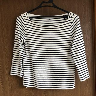 ユニクロ(UNIQLO)のユニクロ ボートネックロンT ボーダー 七分丈(Tシャツ(長袖/七分))