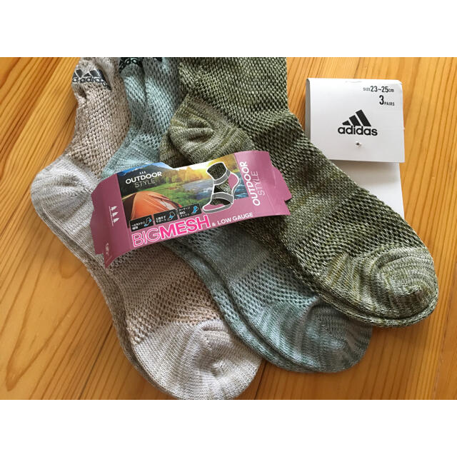 adidas(アディダス)の新品★アディダス adidas★ビッグメッシュソックス★アウトドア★3Pセット レディースのレッグウェア(ソックス)の商品写真