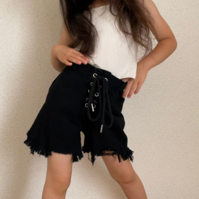 れー様　専用　ダメージデニム　130 キッズ/ベビー/マタニティのキッズ服女の子用(90cm~)(パンツ/スパッツ)の商品写真