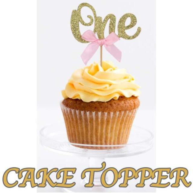 ケーキ トッパー one ゴールド 1歳 誕生日 飾り お祝い デコレーション キッズ/ベビー/マタニティのメモリアル/セレモニー用品(その他)の商品写真