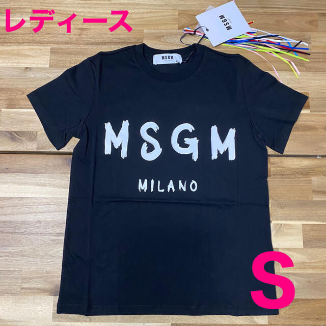 新品　MSGM エムエスジーエム　ロゴTシャツ　レディース　半袖　ブラック　黒S