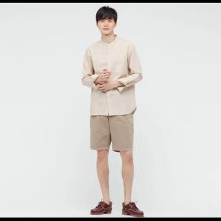 ユニクロ(UNIQLO)の【スヌーピー様専用】ユニクロ　リネンコットンスタンドカラーシャツ　S(シャツ)