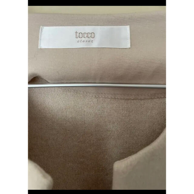 tocco(トッコ)の【値下げしました】トッコクローゼット　ノーカラーコート　ivory レディースのジャケット/アウター(ロングコート)の商品写真