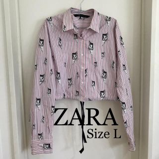 ザラ(ZARA)のZARA猫クロップドシャツ(シャツ/ブラウス(長袖/七分))