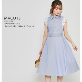 ジルバイジルスチュアート(JILL by JILLSTUART)のtocco closet★ストライプワンピース★ブルー★mactus(ミニワンピース)