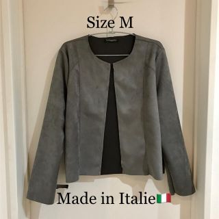 イタリア製スウェードジャケット(ノーカラージャケット)