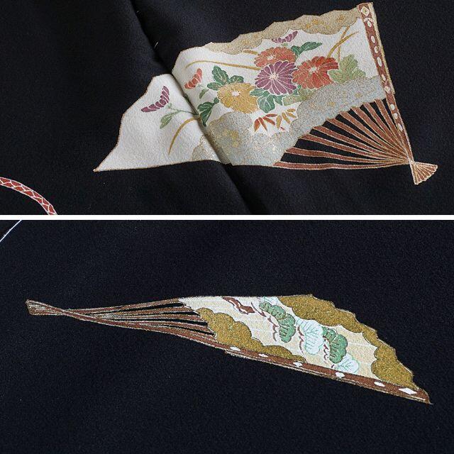 黒留袖 能面 友禅 落款 未仕立て 仮絵羽 濱ちりめん 訳あり 在庫保管品