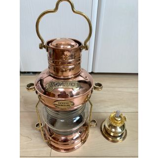 ラスト在庫　Brass & Copper アンカーオイルランタン マリンランプ(ライト/ランタン)