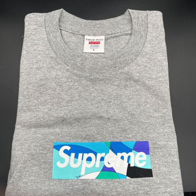 セール　Lグレー青 Emilio Pucci Box Logo Tee