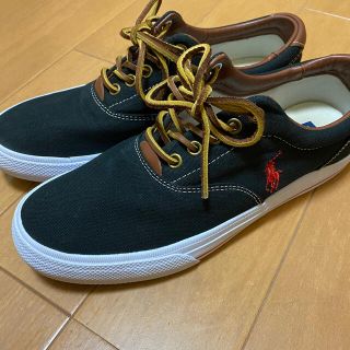 ポロラルフローレン(POLO RALPH LAUREN)のポロ ラルフローレン  VAUGHN BLACK CANVAS/LEATHR 黒(スニーカー)