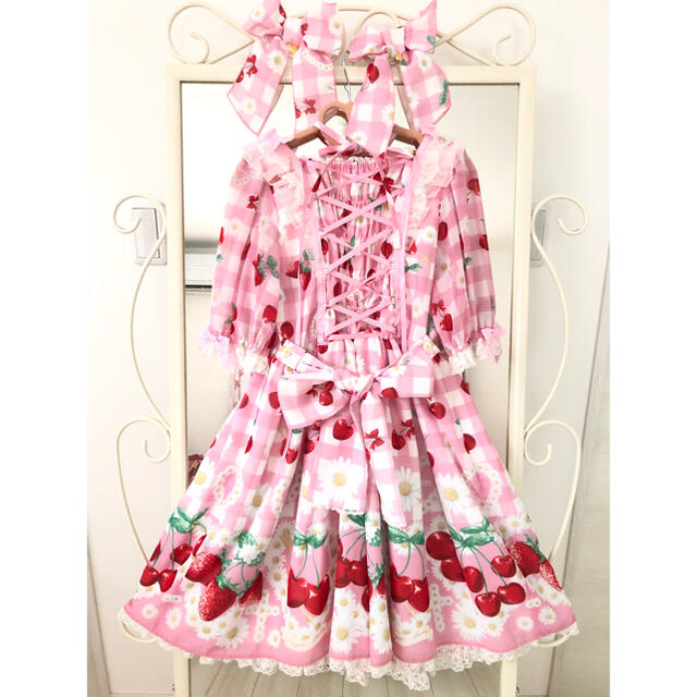 春夏秋冬おさんぽシリーズ E Cherry Marguerite ワンピース&クリップ2