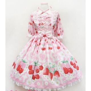 アンジェリックプリティー(Angelic Pretty)のCherry Marguerite ワンピース&クリップ2コset🎀(ひざ丈ワンピース)