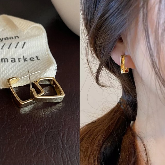 JOURNAL STANDARD(ジャーナルスタンダード)のs925 gold square pierce #026 レディースのアクセサリー(ピアス)の商品写真