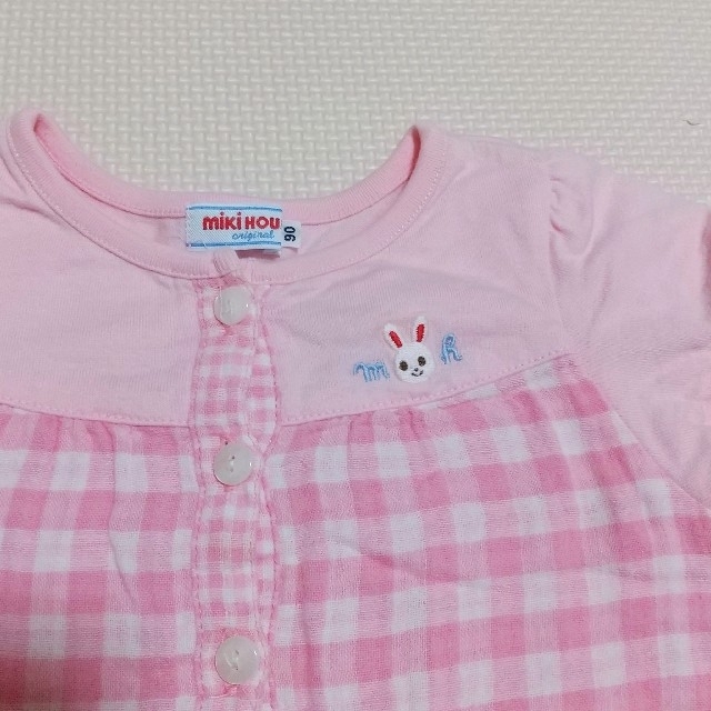 mikihouse(ミキハウス)のMIKIHOUSE  うさこ ピンクチェック ワンピース  90 キッズ/ベビー/マタニティのキッズ服女の子用(90cm~)(ワンピース)の商品写真