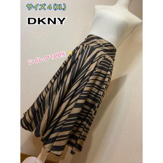 ダナキャランニューヨーク(DKNY)のDKNY ミディ丈スカート  シルク100% 両サイドポケット有り☆(ロングスカート)