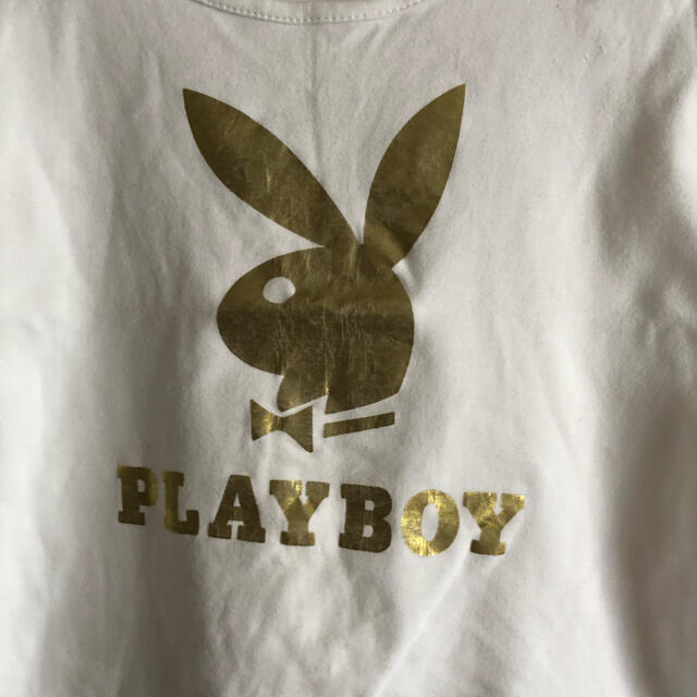 PLAYBOY(プレイボーイ)の白 タンクトップ うさぎ PLAYBOY キッズ/ベビー/マタニティのキッズ服女の子用(90cm~)(Tシャツ/カットソー)の商品写真