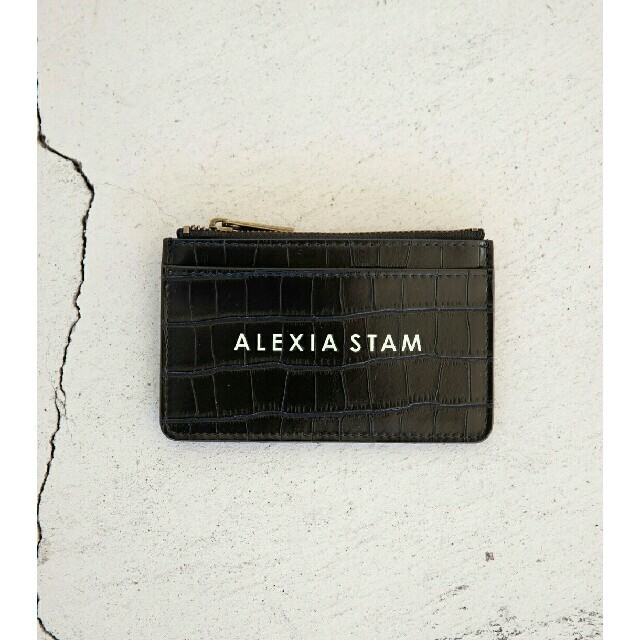 ALEXIA STAM(アリシアスタン)の【極美品】ALEXIASTAM ロゴカードケース 黒 アリシアスタン 財布 レディースのファッション小物(財布)の商品写真