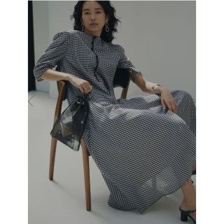 アメリヴィンテージ(Ameri VINTAGE)のMEDI GINGHAM CHECK 2WAY PUFF SLEEVE ドレス(ロングワンピース/マキシワンピース)