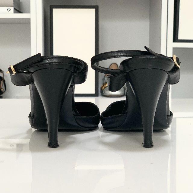 います CHANEL - 835 シャネル レザー ストラップ パンプス 黒の通販