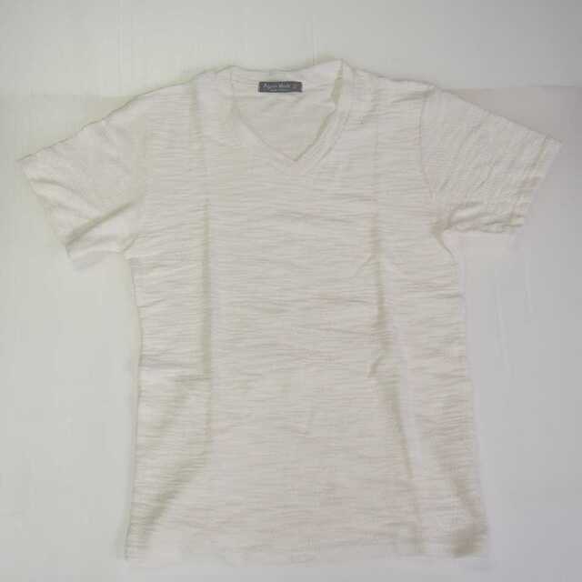 【新品】Tシャツ Vネック ホワイト M (T49) メンズのトップス(Tシャツ/カットソー(半袖/袖なし))の商品写真